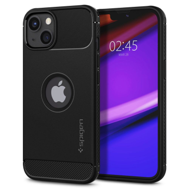 [Užsakomoji prekė] Dėklas skirtas iPhone 13 - Spigen Rugged Armor - Juodas