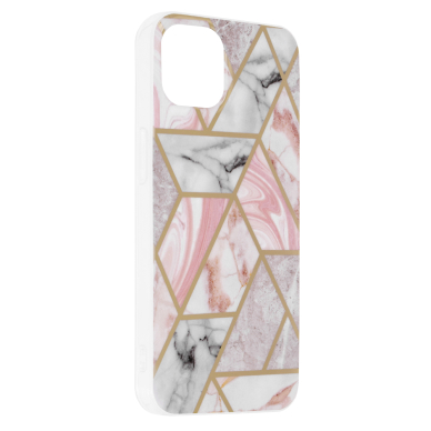 [Užsakomoji prekė] Dėklas skirtas iPhone 13 - Techsuit Marble Series - Rožinis Hex  1