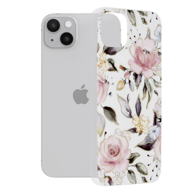 [Užsakomoji prekė] Dėklas skirtas iPhone 14 Plus - Techsuit Marble Series - Chloe Baltas