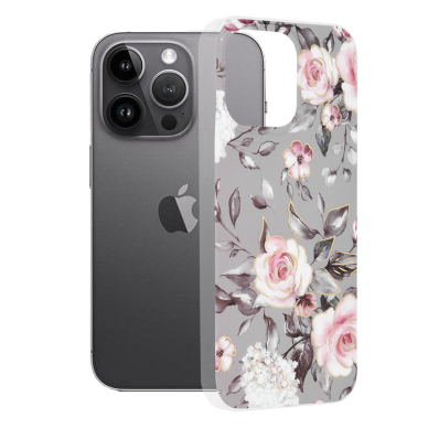 [Užsakomoji prekė] Dėklas skirtas iPhone 14 Pro Max - Techsuit Marble Series - Bloom of Ruth Pilkas