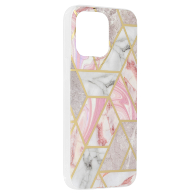 [Užsakomoji prekė] Dėklas skirtas iPhone 14 Pro Max - Techsuit Marble Series - Rožinis Hex  1