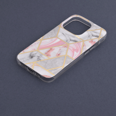 [Užsakomoji prekė] Dėklas skirtas iPhone 14 Pro - Techsuit Marble Series - Rožinis Hex  4