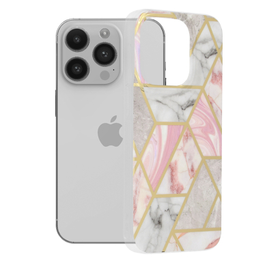 [Užsakomoji prekė] Dėklas skirtas iPhone 14 Pro - Techsuit Marble Series - Rožinis Hex