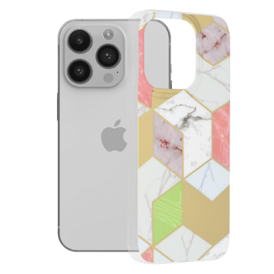 [Užsakomoji prekė] Dėklas skirtas iPhone 14 Pro - Techsuit Marble Series - Violetinis Hex