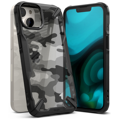 [Užsakomoji prekė] Dėklas skirtas iPhone 14 - Ringke Fusion X Design - Camo Juodas