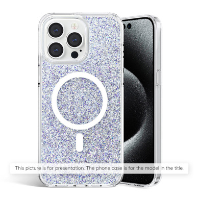 [Užsakomoji prekė] Dėklas skirtas iPhone 15 Pro - Techsuit Sparkly Glitter MagSafe - Baltas