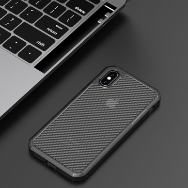 [Užsakomoji prekė] Dėklas skirtas Iphone X / XS - Techsuit Carbon Fuse - Juodas 5