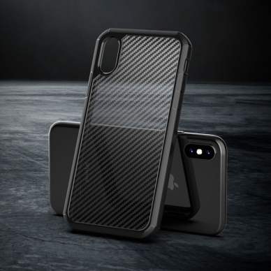 [Užsakomoji prekė] Dėklas skirtas iPhone XR - Techsuit Carbon Fuse - Juodas 1