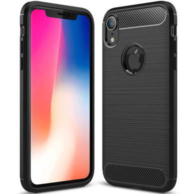 [Užsakomoji prekė] Dėklas skirtas iPhone XR - Techsuit Carbon Silicone - Juodas