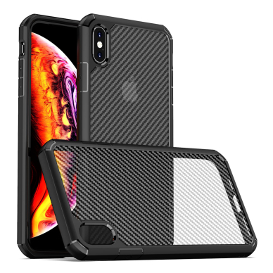 [Užsakomoji prekė] Dėklas skirtas iPhone XS Max - Techsuit Carbon Fuse - Juodas