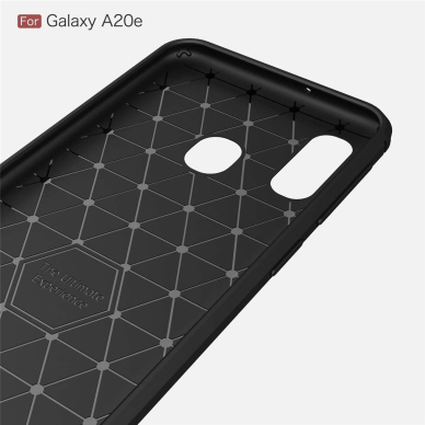 [Užsakomoji prekė] Dėklas skirtas Samsung Galaxy A20e - Techsuit Carbon Silicone - Juodas  1