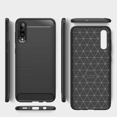 [Užsakomoji prekė] Dėklas skirtas Samsung Galaxy A30s / A50 / A50s - Techsuit Carbon Silicone - Juodas  6