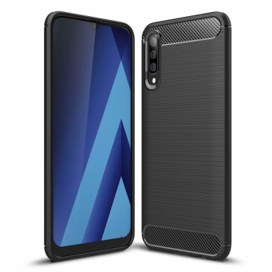 [Užsakomoji prekė] Dėklas skirtas Samsung Galaxy A30s / A50 / A50s - Techsuit Carbon Silicone - Juodas