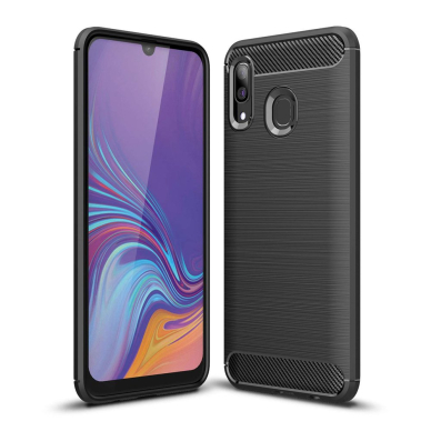 [Užsakomoji prekė] Dėklas skirtas Samsung Galaxy A40 - Techsuit Carbon Silicone - Juodas