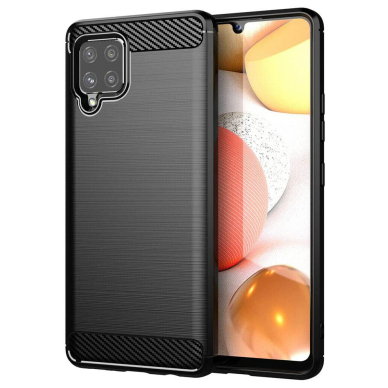 [Užsakomoji prekė] Dėklas skirtas Samsung Galaxy A42 5G - Techsuit Carbon Silicone - Juodas