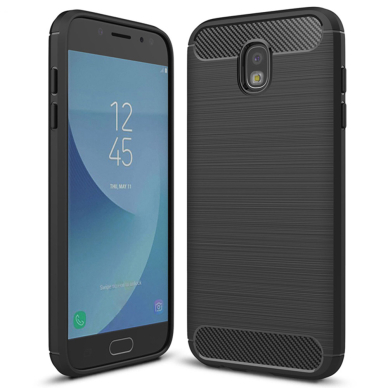 [Užsakomoji prekė] Dėklas skirtas Samsung Galaxy J5 2017 J530 / Galaxy J5 Pro 2017 - Techsuit Carbon Silicone - Juodas