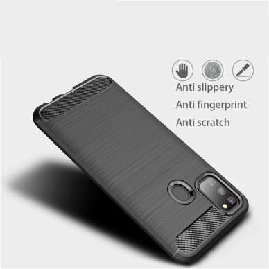 [Užsakomoji prekė] Dėklas skirtas Samsung Galaxy M21 / M30S - Techsuit Carbon Silicone - Juodas 4