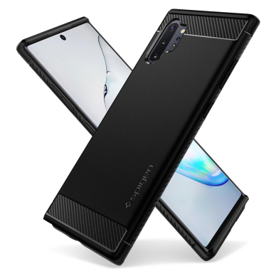 [Užsakomoji prekė] Dėklas skirtas Samsung Galaxy Note 10 Plus 4G / Note 10 Plus 5G - Spigen Rugged Armor - Juodas 2