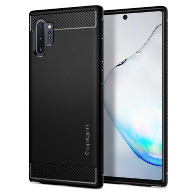 [Užsakomoji prekė] Dėklas skirtas Samsung Galaxy Note 10 Plus 4G / Note 10 Plus 5G - Spigen Rugged Armor - Juodas