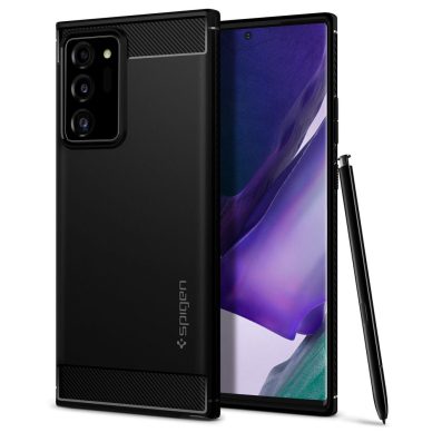 [Užsakomoji prekė] Dėklas skirtas Samsung Galaxy Note 20 Ultra / Note 20 Ultra 5G - Spigen Rugged Armor - Juodas