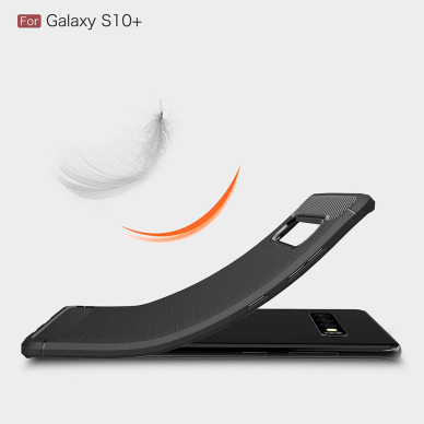 [Užsakomoji prekė] Dėklas skirtas Samsung Galaxy S10 Plus - Techsuit Carbon Silicone - Juodas 1