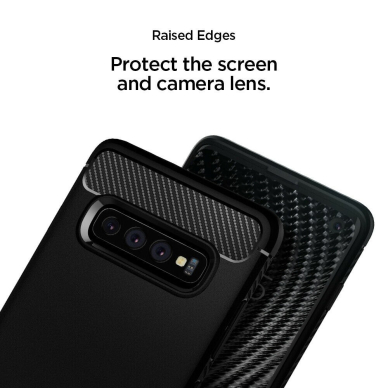 [Užsakomoji prekė] Dėklas skirtas Samsung Galaxy S10 - Spigen Rugged Armor - Juodas 1