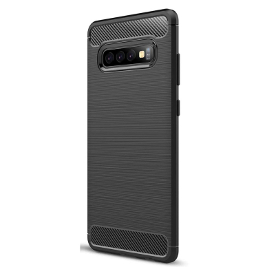 [Užsakomoji prekė] Dėklas skirtas Samsung Galaxy S10 - Techsuit Carbon Silicone - Juodas 2