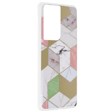 [Užsakomoji prekė] Dėklas skirtas Samsung Galaxy S21 Ultra 5G - Techsuit Marble Series - Violetinis Hex  1