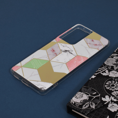 [Užsakomoji prekė] Dėklas skirtas Samsung Galaxy S21 Ultra 5G - Techsuit Marble Series - Violetinis Hex  3