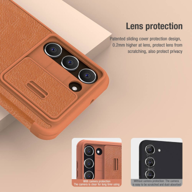 [Užsakomoji prekė] Dėklas skirtas Samsung Galaxy S23 Plus - Nillkin QIN Leather Pro Case - Rudas  6