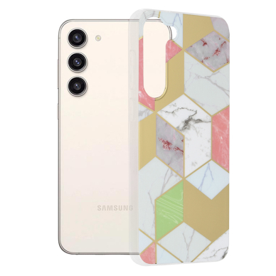 [Užsakomoji prekė] Dėklas skirtas Samsung Galaxy S23 Plus - Techsuit Marble Series - Violetinis Hex