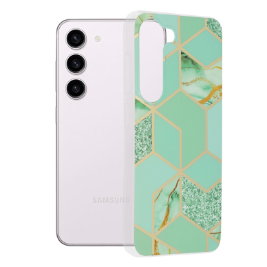 [Užsakomoji prekė] Dėklas skirtas Samsung Galaxy S23 - Techsuit Marble Series - Žalias Hex