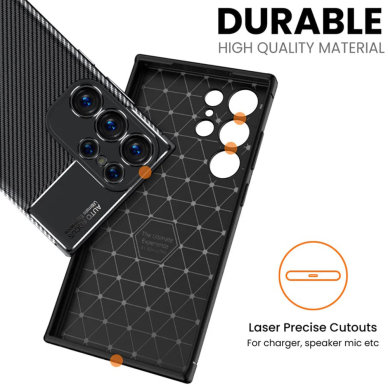 [Užsakomoji prekė] Dėklas skirtas Samsung Galaxy S24 Ultra - Techsuit CarbonFiber - Juodas 1