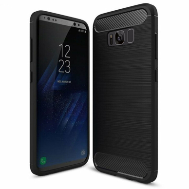 [Užsakomoji prekė] Dėklas skirtas Samsung Galaxy S8 Plus - Techsuit Carbon Silicone - Juodas