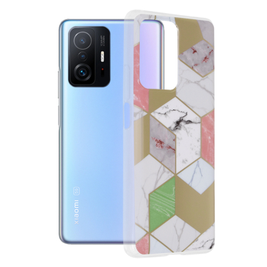 [Užsakomoji prekė] Dėklas skirtas Xiaomi 11T / 11T Pro - Techsuit Marble Series - Violetinis Hex