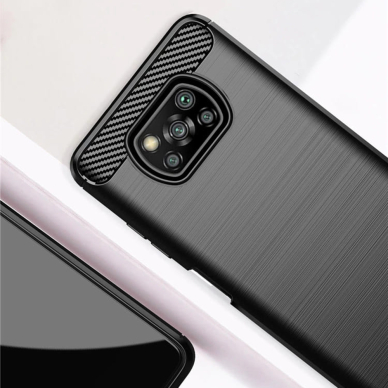 [Užsakomoji prekė] Dėklas skirtas Xiaomi Poco X3 / Poco X3 NFC / Poco X3 Pro - Techsuit Carbon Silicone - Juodas 1