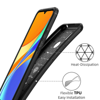 [Užsakomoji prekė] Dėklas skirtas Xiaomi Redmi 9C / Redmi 9C NFC - Techsuit Carbon Silicone - Juodas 2