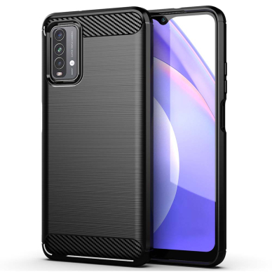 [Užsakomoji prekė] Dėklas skirtas Xiaomi Redmi 9T / Redmi 9 Power - Techsuit Carbon Silicone - Juodas