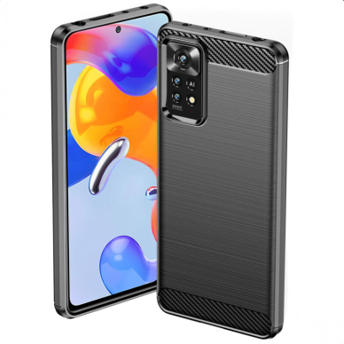 [Užsakomoji prekė] Dėklas skirtas Xiaomi Redmi Note 11 Pro 4G / Note 11 Pro 5G - Techsuit Carbon Silicone - Juodas 1