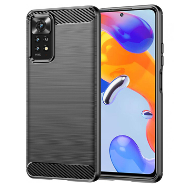 [Užsakomoji prekė] Dėklas skirtas Xiaomi Redmi Note 11 Pro 4G / Note 11 Pro 5G - Techsuit Carbon Silicone - Juodas