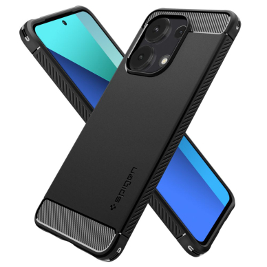 [Užsakomoji prekė] Dėklas Xiaomi Redmi Note 13 4G - Spigen Rugged Armor - Juodas 1