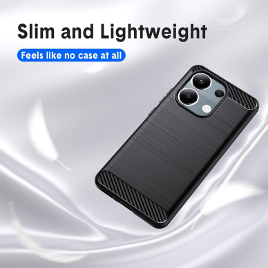 [Užsakomoji prekė] Dėklas Xiaomi Redmi Note 13 Pro 4G / Poco M6 Pro 4G - Techsuit Carbon Silicone - Juodas 4