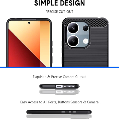 [Užsakomoji prekė] Dėklas Xiaomi Redmi Note 13 Pro 4G / Poco M6 Pro 4G - Techsuit Carbon Silicone - Juodas 5