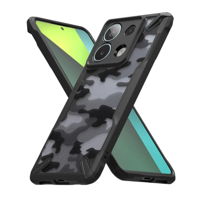 [Užsakomoji prekė] Dėklas Xiaomi Redmi Note 13 Pro 5G / Poco X6 - Ringke Fusion X Design - Camo Black