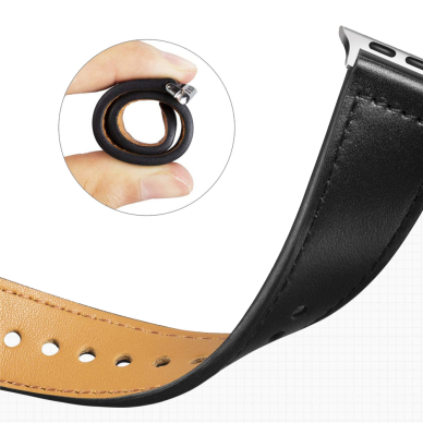 [Užsakomoji prekė] Dirželis skirtas Apple Watch 1 / 2 / 3 / 4 / 5 / 6 / 7 / SE / 8 / 9 (38 / 40 / 41 mm) - Techsuit Watchband (W033) - Juodas 2