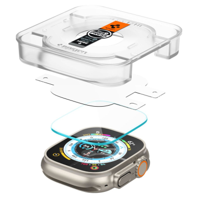 [Užsakomoji prekė] Ekrano apsauga skirta Apple Watch Ultra (2vnt) - Spigen Glas.TR EZ FIT - permatomas 1