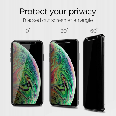 [Užsakomoji prekė] Ekrano apsauga skirta iPhone 11 / XR - Spigen Glass.TR Align Master Privacy - Juodas ORQ671 3