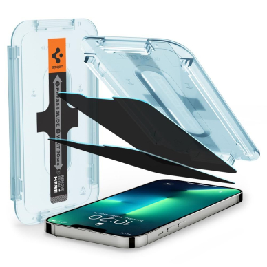 [Užsakomoji prekė] Ekrano apsauga skirta iPhone 13 / 13 Pro / iPhone 14 (2vnt) - Spigen Glas.TR EZ FIT Privacy - permatomas  1