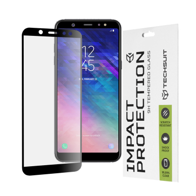 [Užsakomoji prekė] Ekrano apsauga skirta Samsung Galaxy A6 Plus 2018 - Techsuit 111D Full Cover / Full Glue Glass  - Juodas