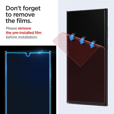 [Užsakomoji prekė] Ekrano apsauga skirta Samsung Galaxy S23 Ultra - Spigen GLAS.tR Platinum UV Light - permatomas  5